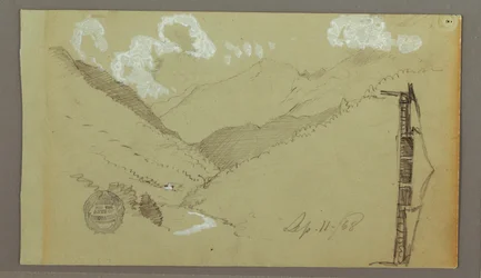 Zeichnung, Enges Tal, Gebäude, 11. September 1803