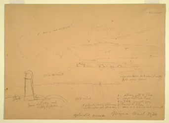 Zeichnung, Niagarafälle, Terrapin Point, 20. März 1856