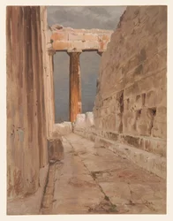 Zeichnung, Nordperistyl des Parthenon, Athen, 1869