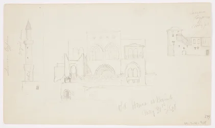 Zeichnung, Altes Haus, Beirut, 1868