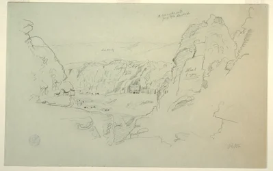 Petra, Jordanien von Westen, zeigt den Palast und die korinthischen Gräber, 26. Februar 1868