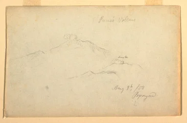 Zeichnung, Vulkan Purese gesehen von Popayan, Kolumbien, 9. August 1853