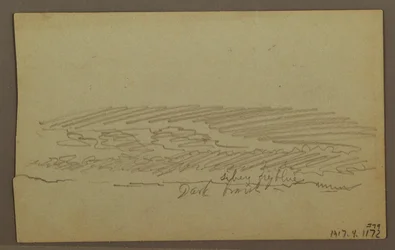 Himmelsstudie, Bergkämme, Regenbogen, 1860er Jahre