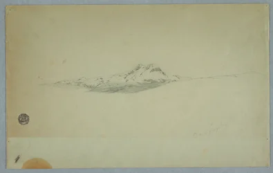 Verschneiter Gipfel des Vulkans, 1850–60