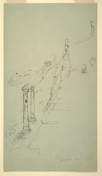 Südseite der Akropolis, Athen von Osten, 20. April 1869