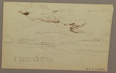 Zeichnung, Sonnenuntergang, möglicherweise 1860