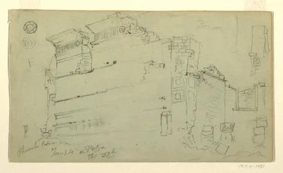 Zeichnung, Tempel, Petra, Jordanien, 27. Februar 1868