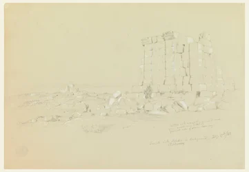 Zeichnung, Tempel mit Semua [heutiges as-Samu] in der Ferne, 17. Februar 1868