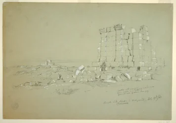 Zeichnung, Tempel mit Semua [heutiges as-Samu] in der Ferne, 17. Februar 1868