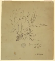 Bäume Obersee in den bayerischen oder südlichen Alpen, September 1868