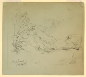 Tal mit einer Brücke nahe Macugnaga, 12. September 1868