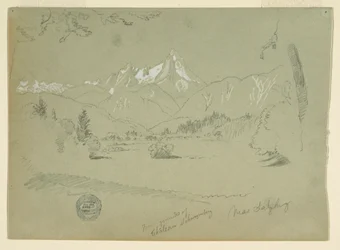 Watzmann vom Boden des Schlosses in Aigen bei Salzburg, Juni–Juli 1868