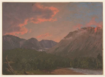 Berglandschaft bei Sonnenuntergang