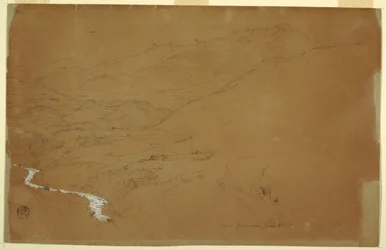 Tal mit einem Bach und Häusern, in der Nähe von Guaranda, Ecuador