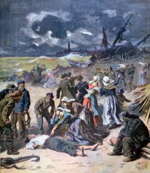 Ein Sturm in Calais, Frankreich, 1893