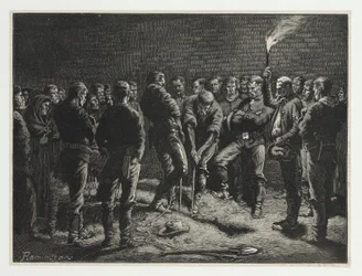Die Apache-Kampagne – Beerdigung von Hatfields Männern, aus Harpers Weekly, veröffentlicht 1886