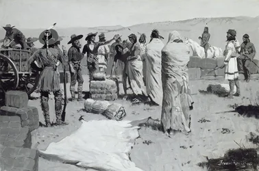 Der Dolmetscher winkte dem Jüngling, ca. 1900