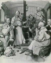 Innenraum eines sibirischen Gefangenenwagens