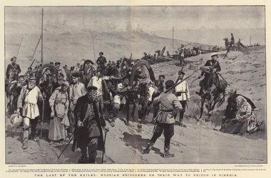 Die Letzten der Exilanten, Russische Gefangene auf dem Weg ins Gefängnis in Sibirien