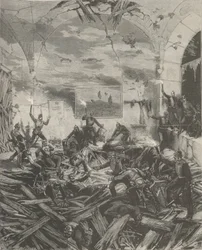 Der Winterpalast nach der Explosion, Abend des 17. Februar 1880