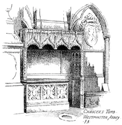 Chaucers Grab, Westminster Abbey, London, 1912