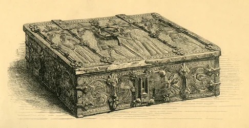 Holz- und Lederschatulle, 1350-1370, 1881