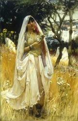 Junge Maurin, Landschaft bei Algier