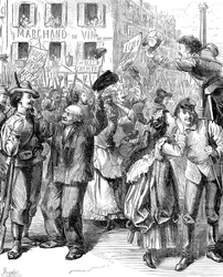 Verteidigung von Paris: Studenten gehen, um die Barrikaden zu besetzen, Deutsch-Französischer Krieg, 1870