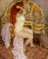 Nackte Frau an ihrem Schminktisch, 1909