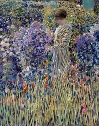 Frau im Garten, ca. 1912, Gemälde von Frederick Carl Frieseke