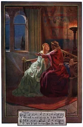 Der Ritter versucht, Elsas Zweifel zu zerstreuen, Illustration aus 