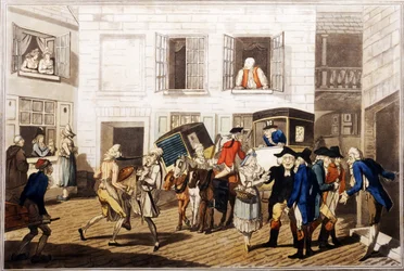 Gasthofhof in Calais, veröffentlicht von William Holland, London, 1790