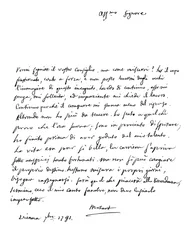 Brief von Wolfgang Amadeus Mozart, 1791