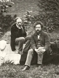Porträtfotografie von Sir Edward Burne-Jones (1833-98) und William Morris (1834-96) von Frederick Hollyer (1837-1933)