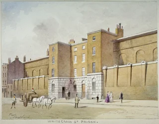 Ansicht des Whitecross Street Gefängnisses für Schuldner, London, ca. 1840