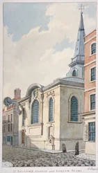 Kirche von St. Swithin London Stone, City of London, 1840