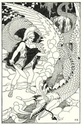Als der Drache Cadmus erblickte, stieß er ein weiteres abscheuliches Zischen aus