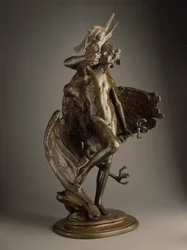 Junger Faun und Reiher