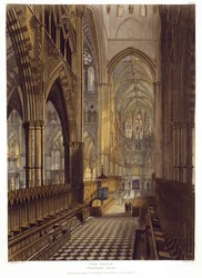 Der Chor, Platte 7 aus Westminster Abbey, graviert von J. Bluck (fl.1791-1831) veröffentlicht von Rudolph Ackermann (1764-1834) 1811