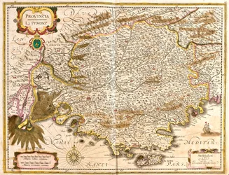 Karte der Provence (Frankreich) (Radierung)