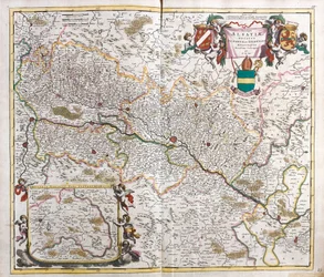 Karte des Herzogtums Elsass (Frankreich)