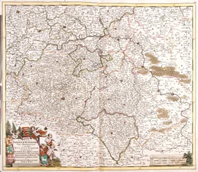 Karte des Herzogtums Sachsen (Deutschland)