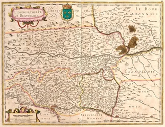 Karten der Gebiete Lyon und Beaujolais (Frankreich)