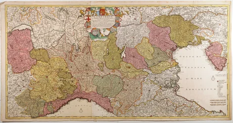 Norditalien. Karte von Frederik de Wit, Amsterdam, Kupferstich. 1705