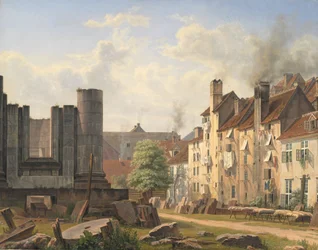 Blick auf den Marmorsquare mit den Ruinen der unvollendeten Frederikskirche