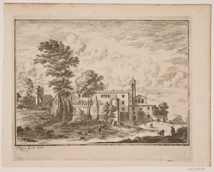 Ein Klostergebäude inmitten eines italienischen Dorfes