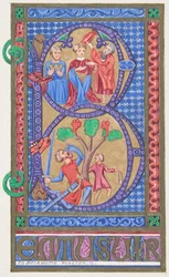Illuminierte Initiale B, 1830-62