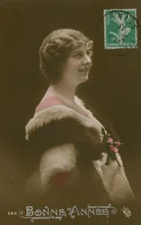 Bonne Annee. Französische Neujahrskarte gesendet im Jahr 1913