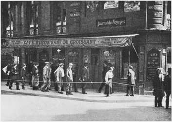 Cafe du Croissant, wo Jean Jaurès ermordet wurde, Ecke rue du Croissant rue Montmartre, 1914