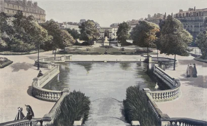 Dijon, Place Darcy, Square Darcy, Statue von F. Rude, Porte Guillaume